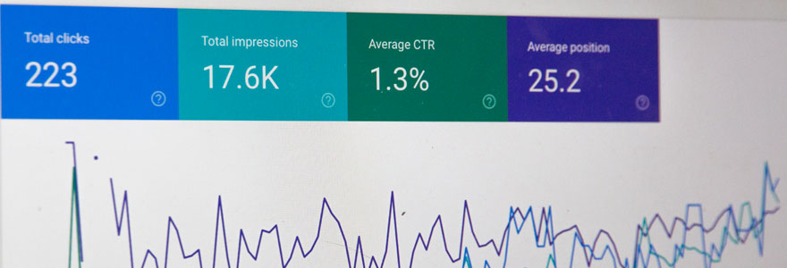 photo d'un exran montrant des statistiques Google